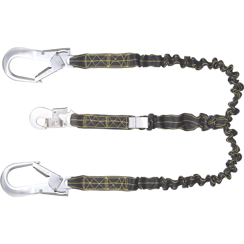 Longe fourche avec absorbeur d'énergie extensible REVOLTA et mousquetons à verrouillage automatique Longe fourche avec absorbeur d'énergie extensible REVOLTA et mousquetons à verrouillage automatique