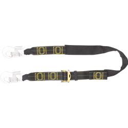 Longe ajustable de maintien au travail en sangle REVOLTA avec mousquetons à verrouillage automatique en aluminium