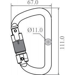 Steel Triple-locking Karabiner - Keylock version