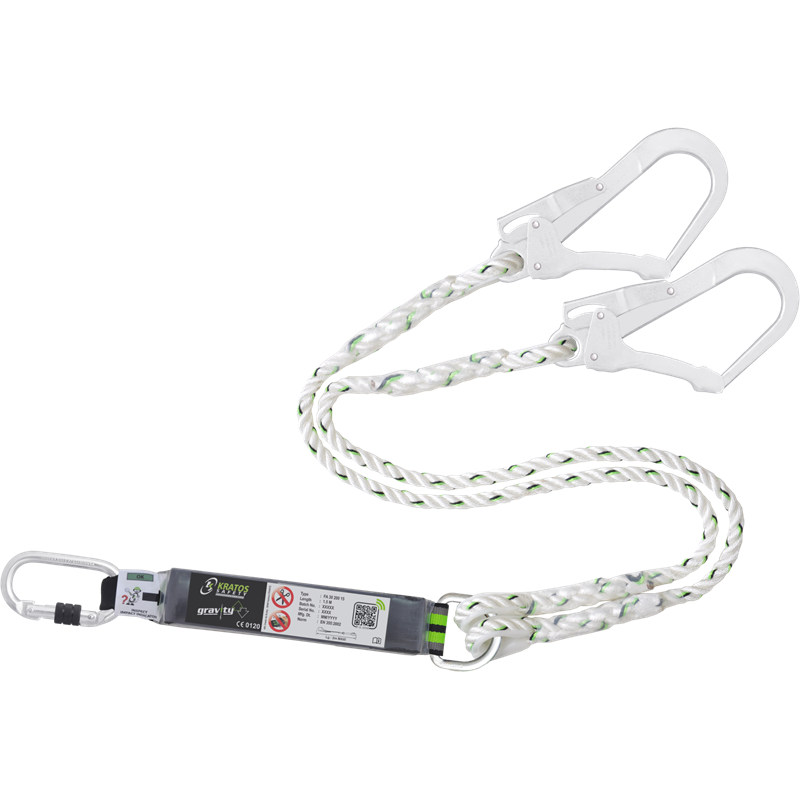 Forked Energy Absorbing Twisted Rope Lanyard Length 1 50 Mtr