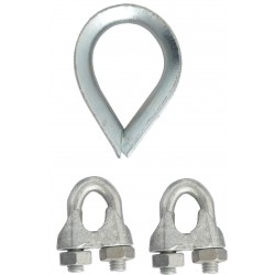 Set of thimble and 2 U-bolts for fixation on bottom part