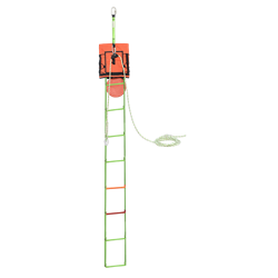 Webbing rescue ladder, lg. 6 m, with integrated belaying system