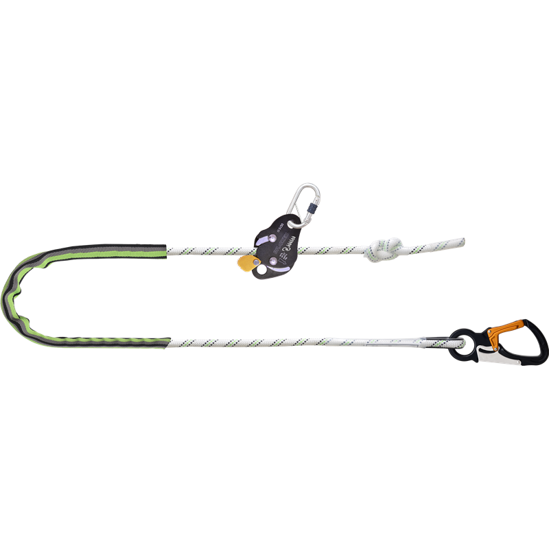 Work Positioning Kernmantle Rope Lanyard with grip adjuster, max. length 5 mtrs