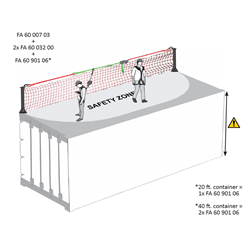Markierungsnetz für die temporäre Sicherheitsleine für 20-Fuß-Container