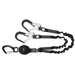 GRAVITY-S - Forked expandable lanyard with energy absorber and connectors with swivel for use near sharp edges