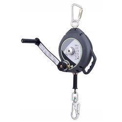 KALYPSO stainless steel wire rope, retractable fall arrester 20 m with integrated rescue winch