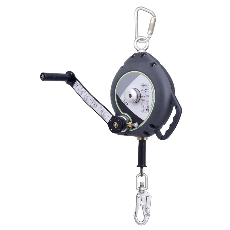 KALYPSO cavo inox, anticaduta retrattile da 20 m con verricello di salvataggio integrato KALYPSO cavo inox, anticaduta retrattile da 20 m con verricello di salvataggio integrato