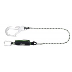 Longe en corde tressée avec absorbeur d’énergie et connecteurs aluminium, lg. 1,50 m