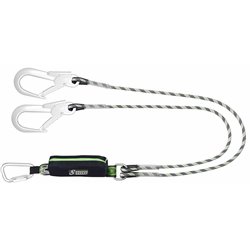 CURIOSITY-S - Longe fourche en corde tressée avec absorbeur d’énergie et connecteurs aluminium, lg. 1,50 m