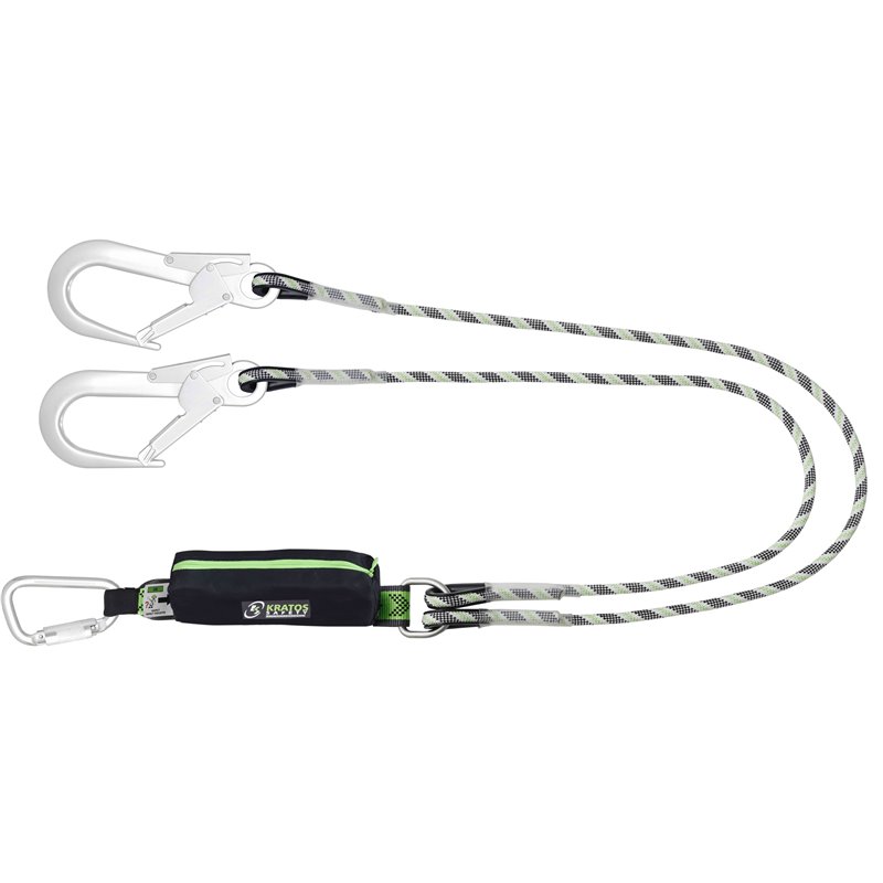 CURIOSITY-S - Cordino a forcella in corda intrecciata con assorbitore di energia e connettori alluminio, lg. 1,50 m CURIOSITY-S - Cordino a forcella in corda intrecciata con assorbitore di energia e connettori alluminio, lg. 1,50 m