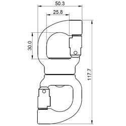 GIROS 2 - Öffnender Drehwirbel aus Aluminium auf Kugellager