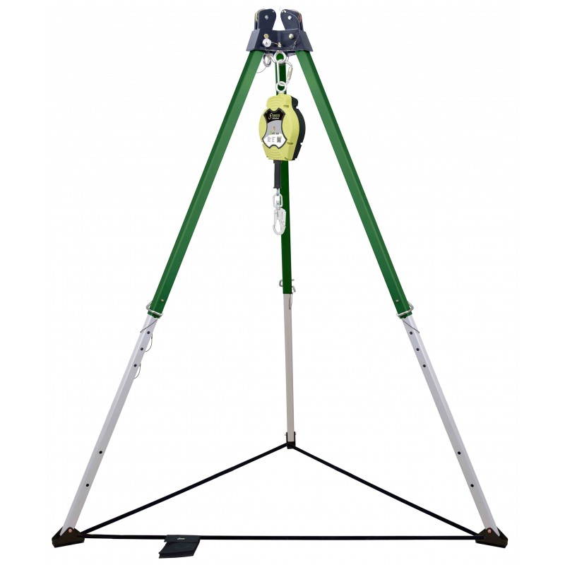 10 ft. Tripod, with double head-mounted pulley 10 ft. Tripod, with double head-mounted pulley