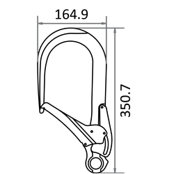 Mosquetón de andamio, en aluminio, larga apertura (109 mm)