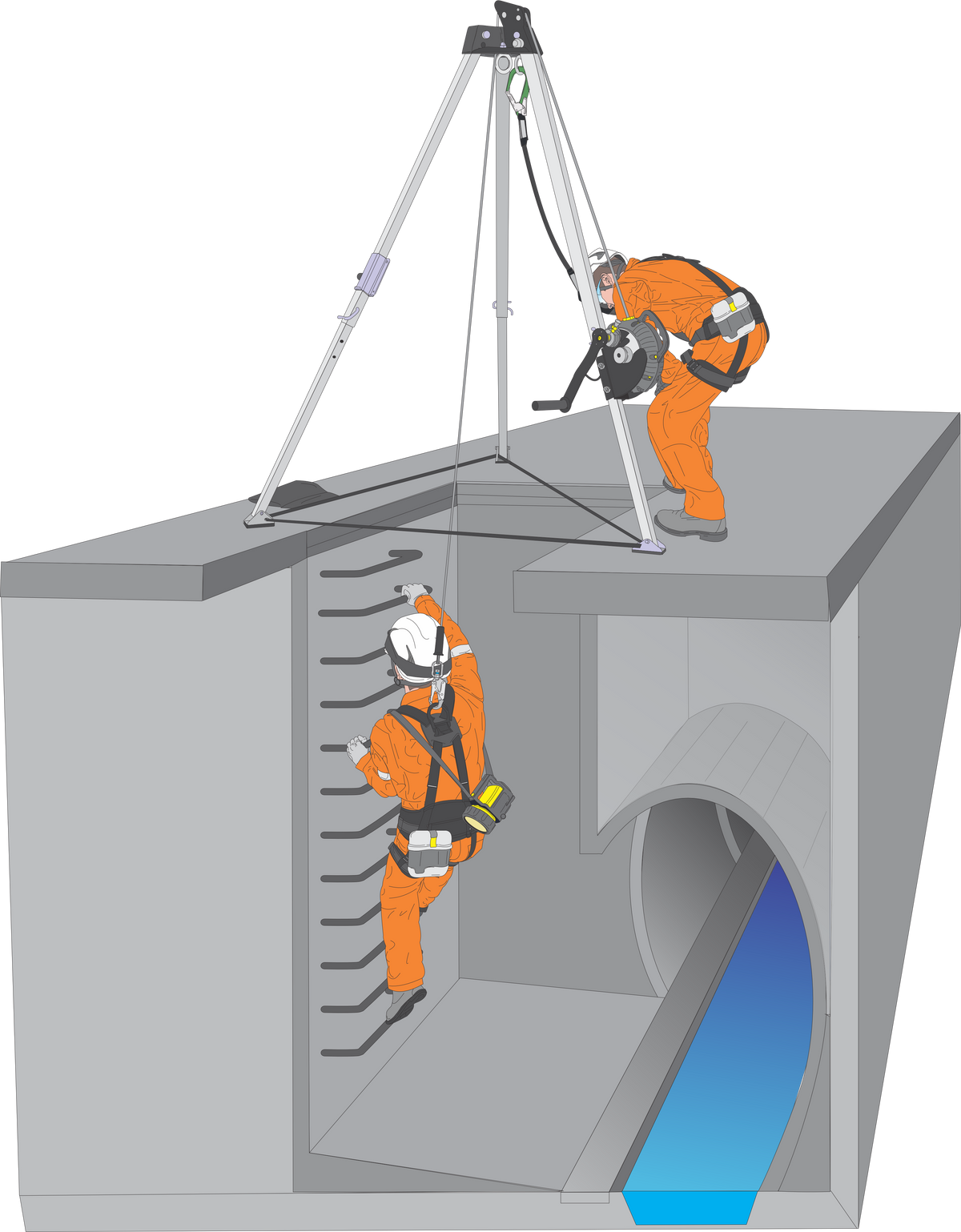Accès vertical avec moyen d'accès existant