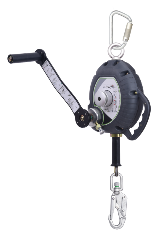 KALYPSO câble acier galvanisé, antichute à rappel automatique 10 m avec treuil de sauvetage intégré