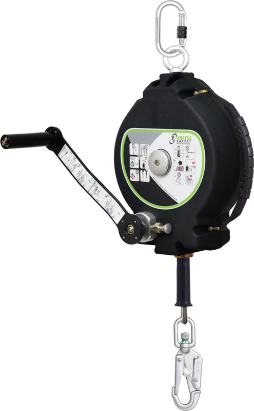 LONY - Antichute à rappel automatique câble synthétique 18 m avec treuil de sauvetage intégré