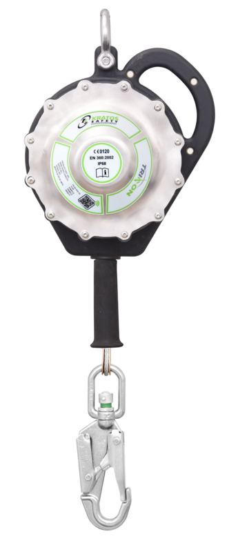 TRITON, antichute à rappel automatique étanche, câble Inox lg. 10 m