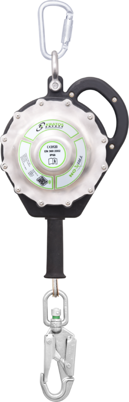 TRITON, antichute à rappel automatique étanche, câble Inox lg. 10 m