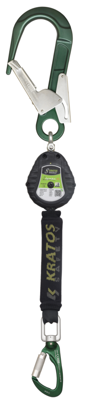 OLYMPE-S, Antichute à rappel automatique carter polymère 2 m longe en sangle avec absorbeur d'énergie