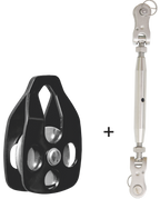 Ensemble tendeur et poulie pour poulie bloqueur TYROLL