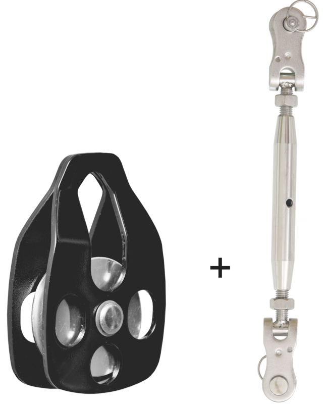 Ensemble tendeur et poulie pour poulie bloqueur TYROLL