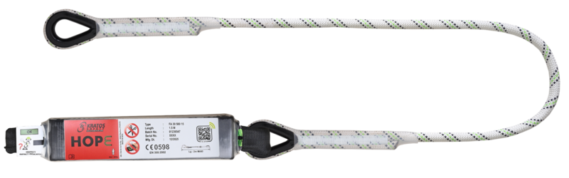 HOPE - Longe en corde tressée 1,50 m avec absorbeur d’énergie