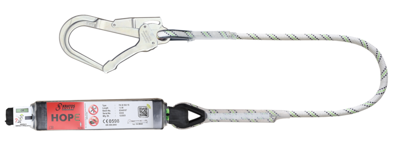 HOPE - Longe en corde tressée 1,80 m avec absorbeur d’énergie et mousqueton FA 50 207 55