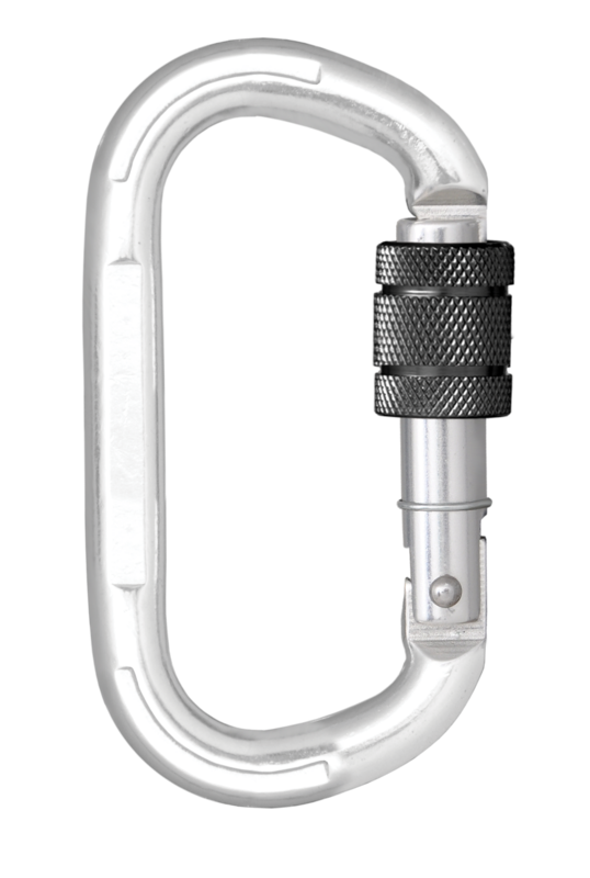 Mousqueton aluminium à verrouillage à vis - type Keylock
