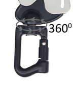 HUKA-2 - Mousqueton d'échafaudage aluminium à verrouillage automatique avec œil de connexion ouvrable et émerillon