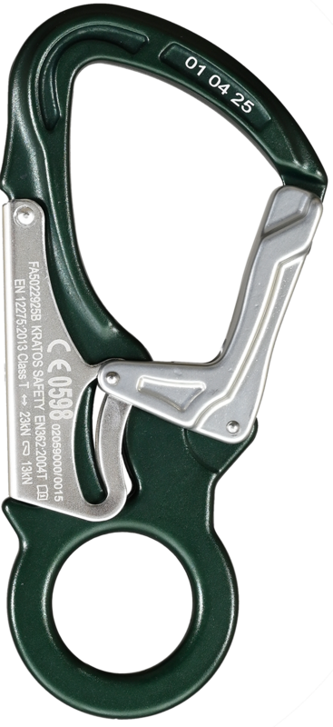 Crochet aluminium double action à verrouillage automatique, type Keylock