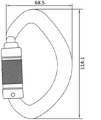 LUNA, Mousqueton demi-rond multidirectionnel 1/4 de tour, ouverture 20 mm - type Keylock