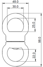 GIROS 1, Émerillon aluminium sur roulement à billes, anneaux diamètre 25 mm