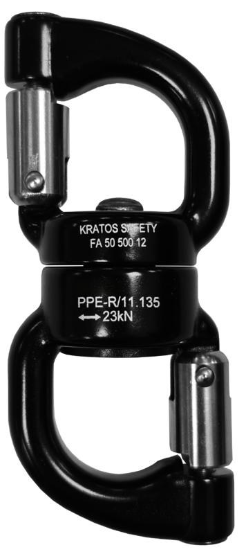 GIROS 2, Émerillon aluminium ouvrant sur roulement à billes, ouverture 12 mm