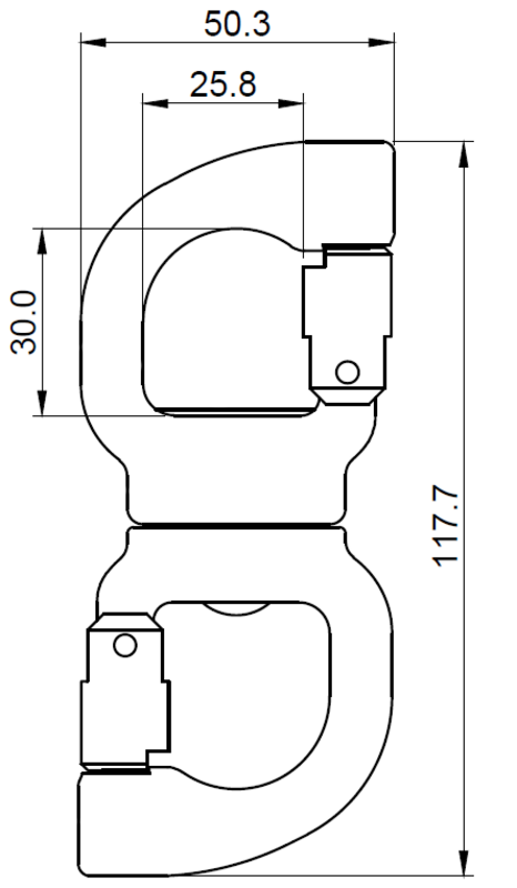 GIROS 2, Émerillon aluminium ouvrant sur roulement à billes, ouverture 12 mm
