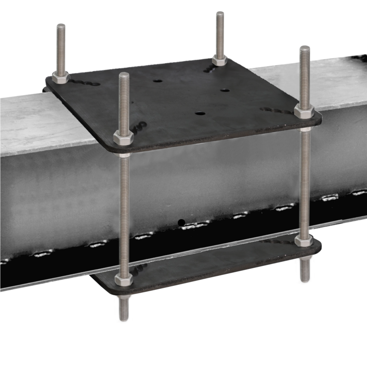 Platines en acier galvanisé pour bridage par contre-plaque (80-150 mm)