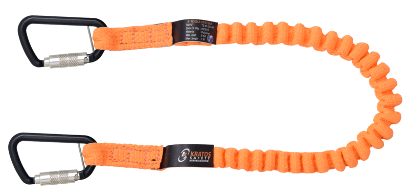 Longe élastique avec connecteurs intégrés pour connexion outils
